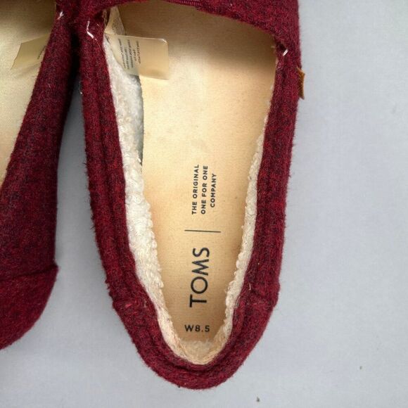 Toms Women's Size 8.5 Burnt Henna Good Vibes Felt Classic Slip On Shoes - Picture 10 of 13